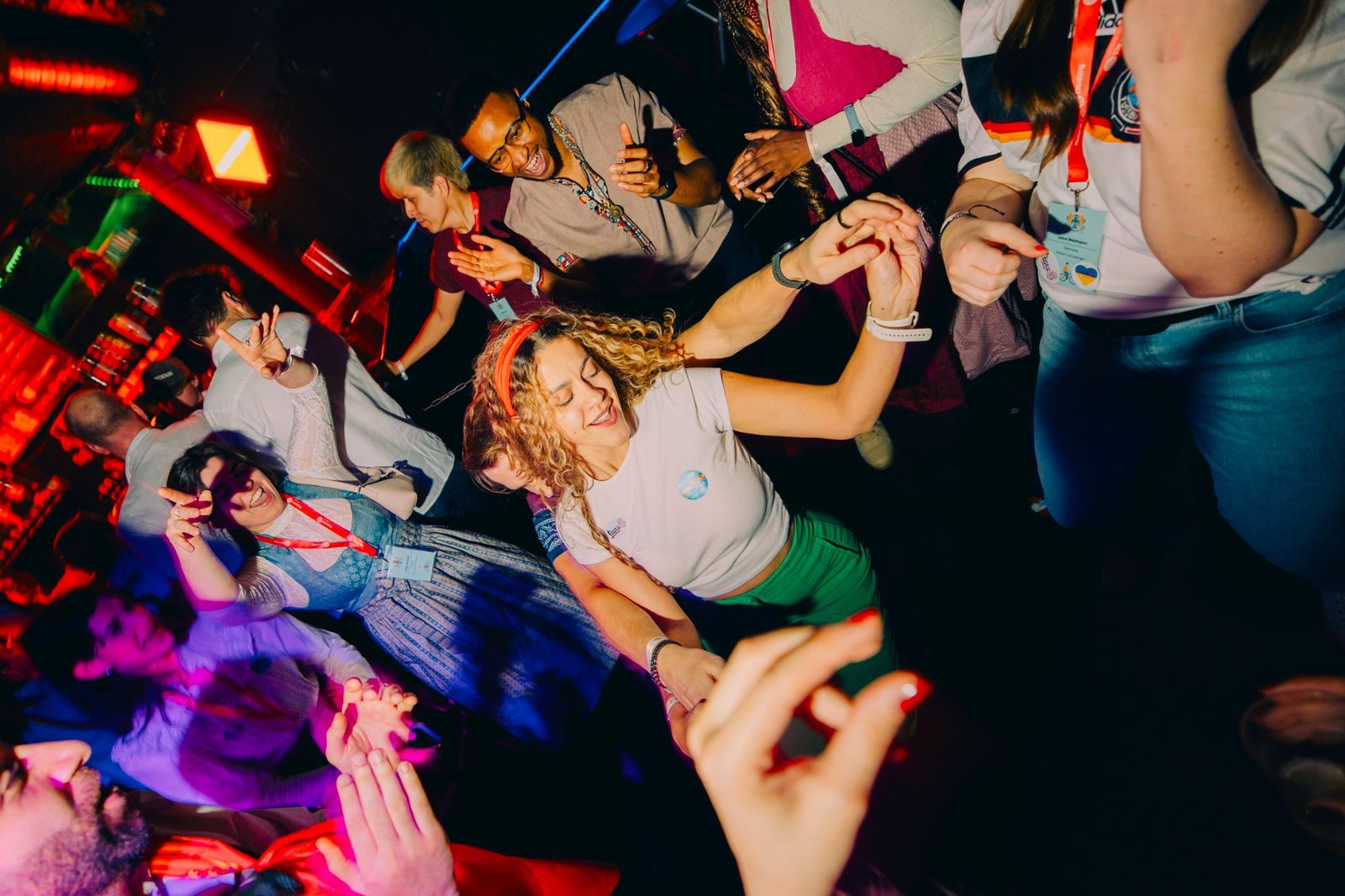 Dancing crowd during an energetic party